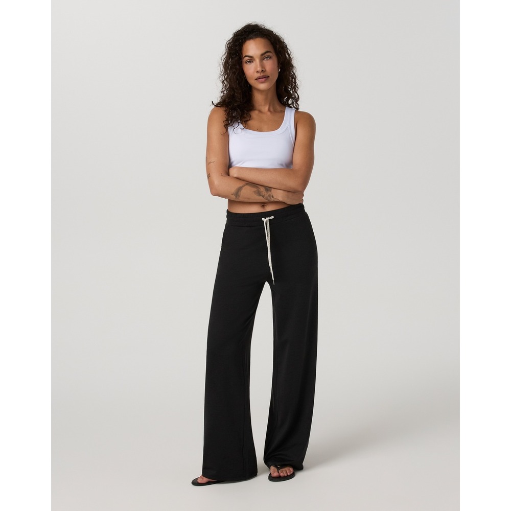 Vuori Women Black Wide Leg Lounge Pants Drawstring Performance Stretch Size M